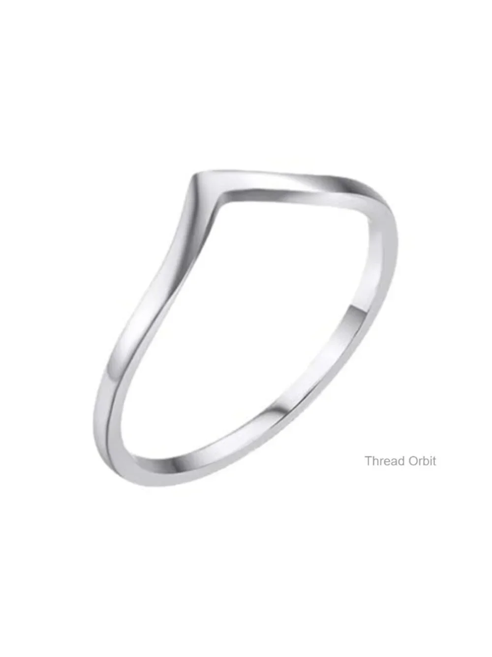 316L Stainless Steel V Shaped Wedding Band Engagement Ring